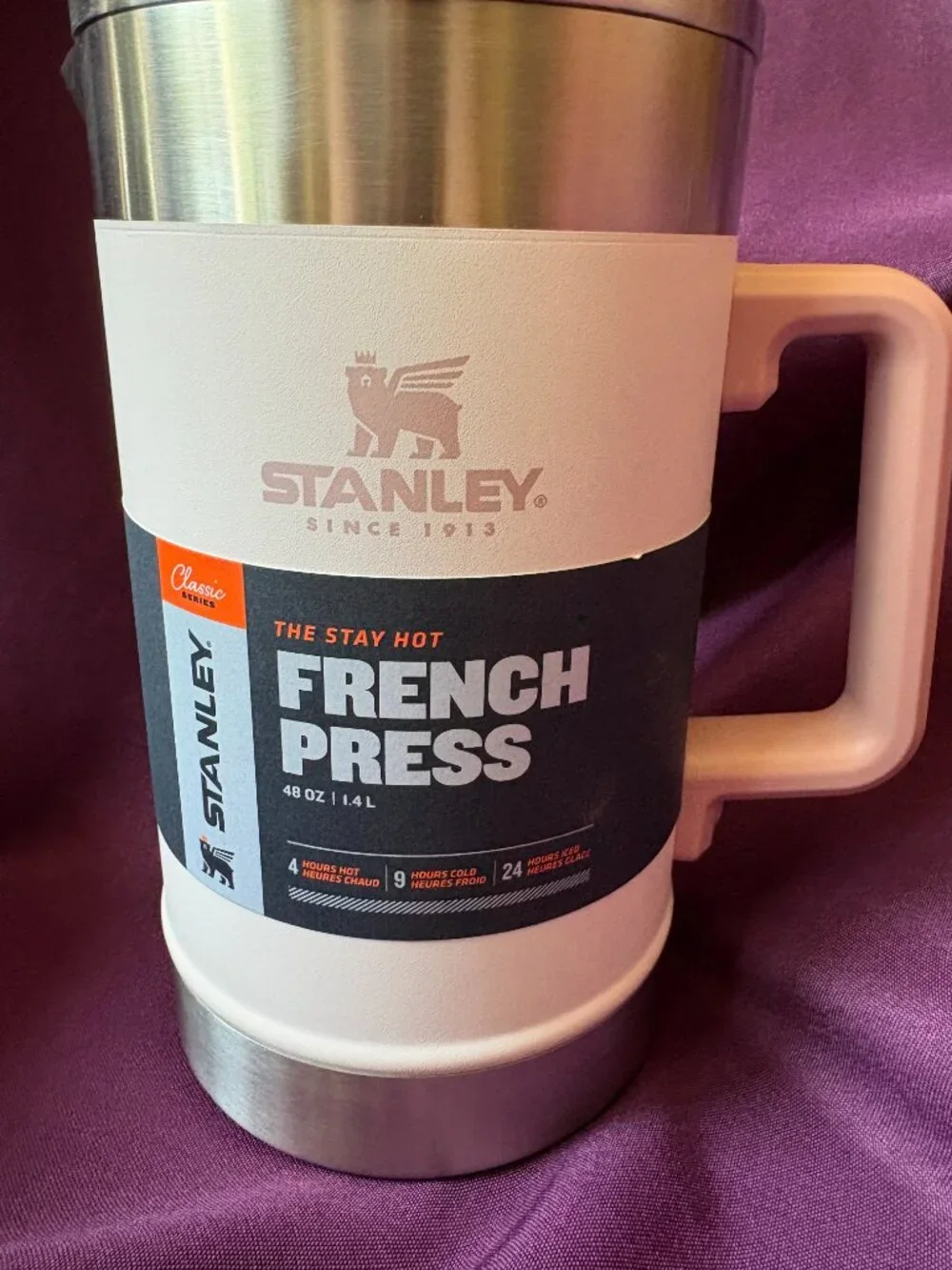 NEW Stanley Classic Stay Hot French Press 48 oz Rose Quartz Coffee Maker - Picture 2 of 8